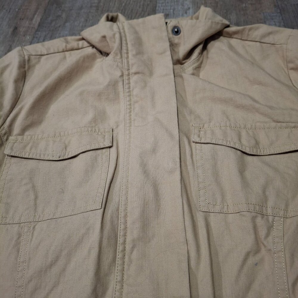 Cabelas Classic Fit Khaki Utility Jacket Drawstring Waist Outdoor Adventure Wear - Picture 5 of 7